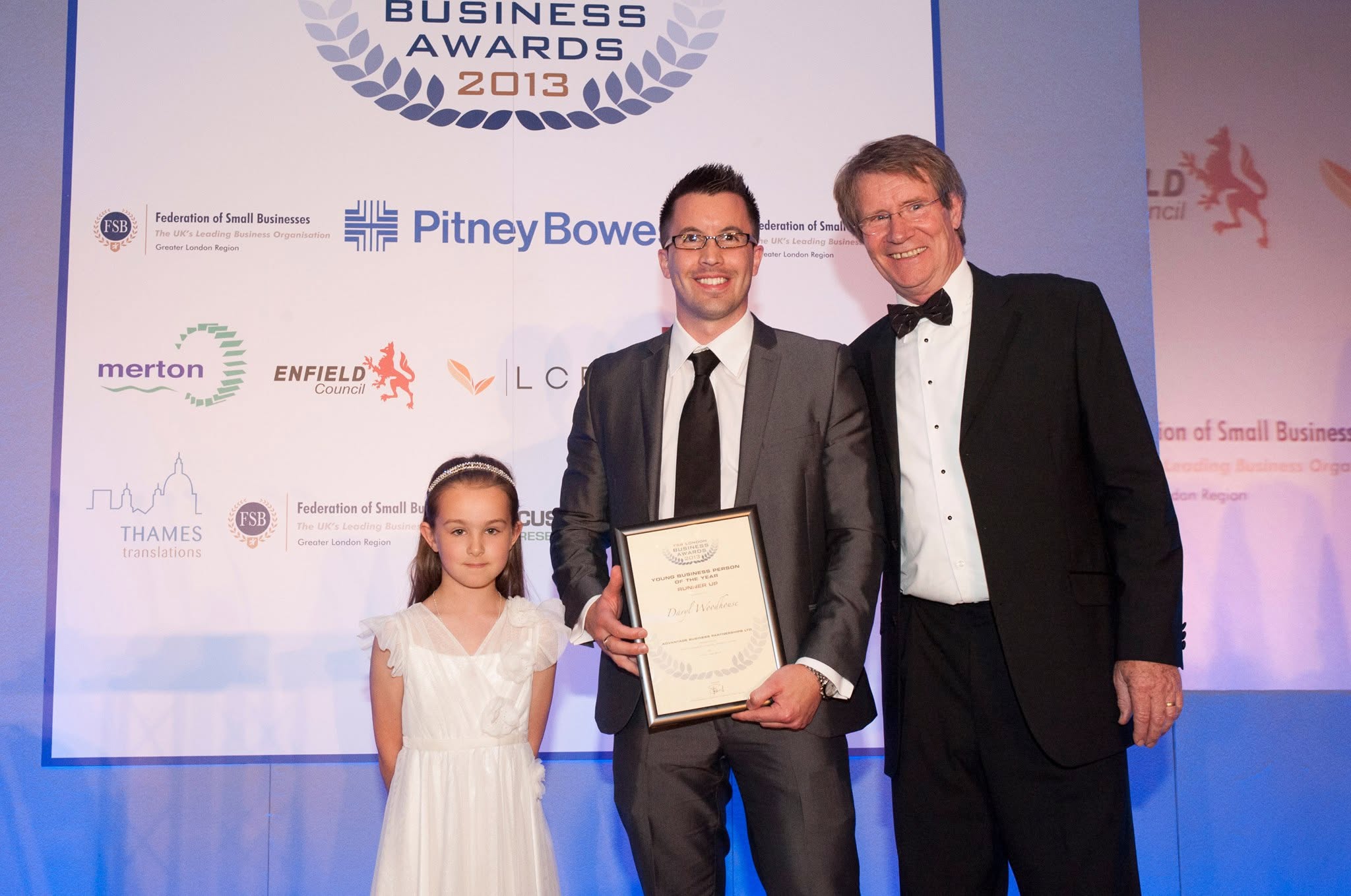 Daryl winning Young Business Person of the Year